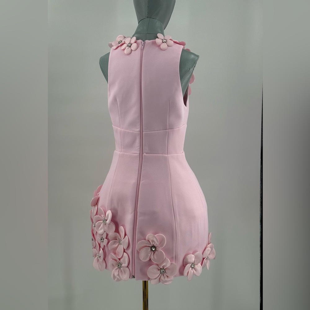 🆕 BRONX & BANCO 🧿 NWOT Estelle Floral Mini Dress, Blush Pink - Sz M US 6 - Picture 9 of 17